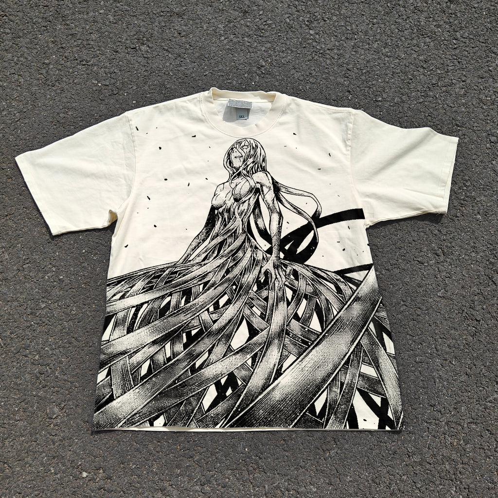 Riful Abyssal One Oversized 330gsm Heavyweight Cotton Baige T-Shirt