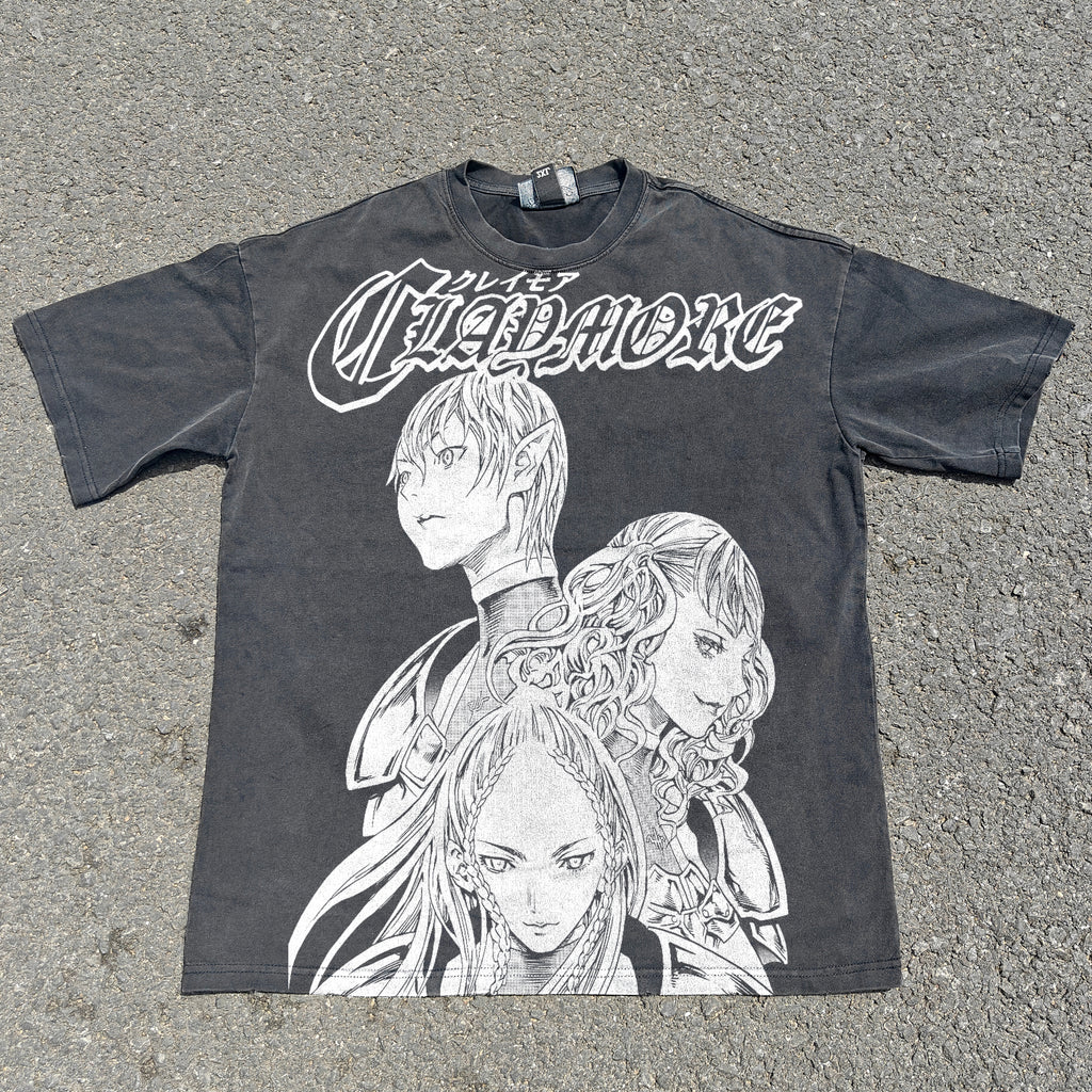 Claymore Warriors Oversized 330gsm Heavyweight Cotton Black T-Shirt