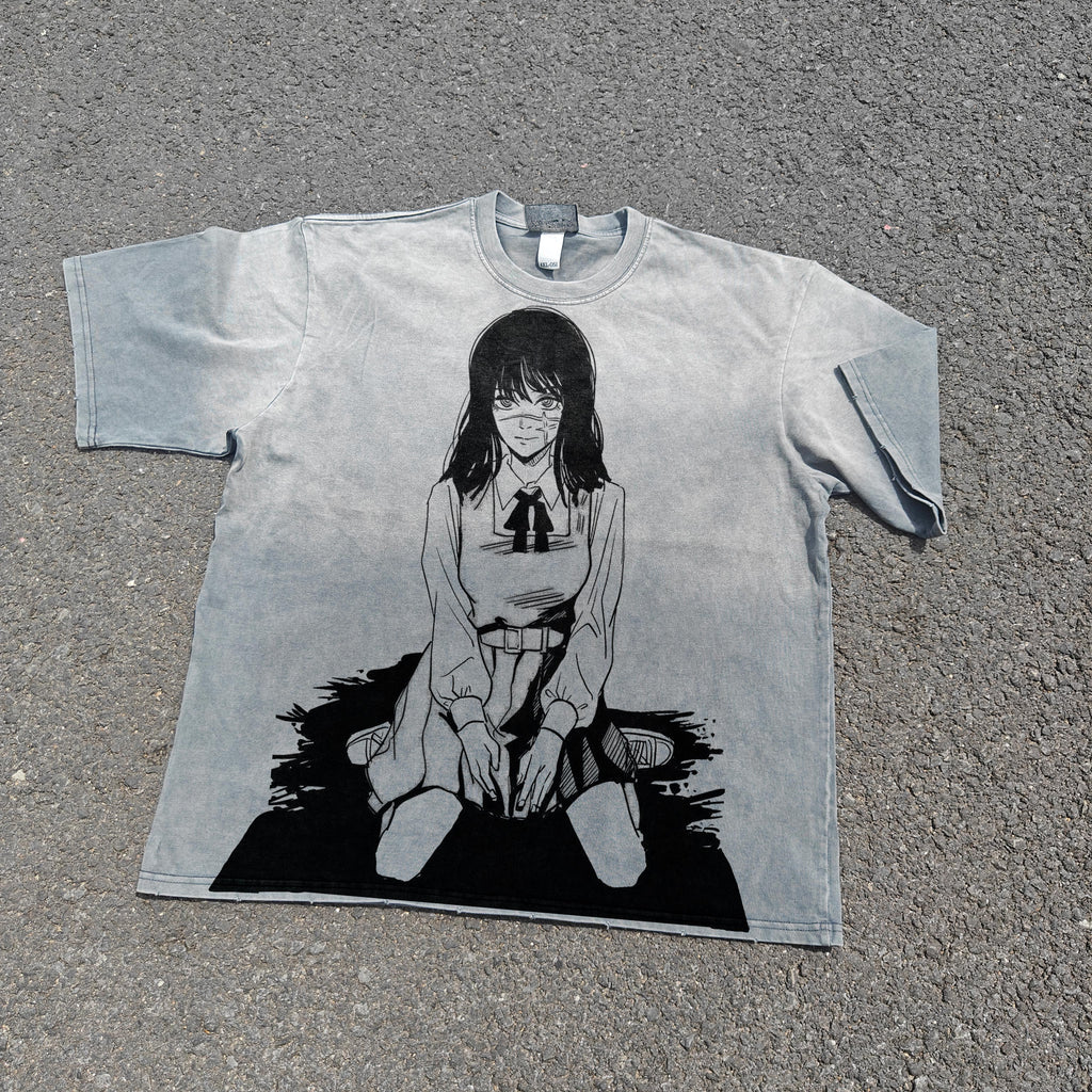 Yoru War Devil Heavyweight Cotton Light Washed 300gsm T-Shirt
