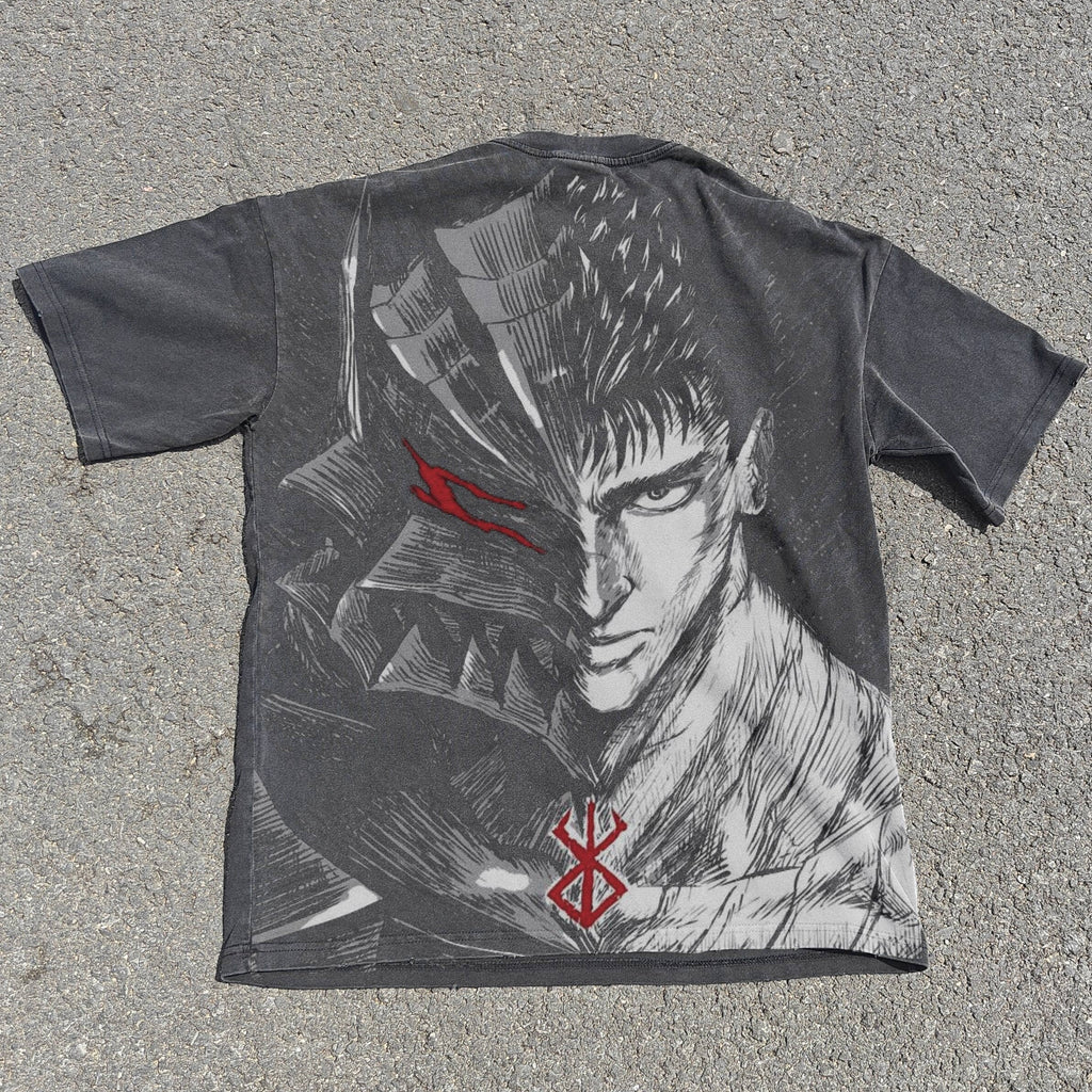 Warrior In Abyss Oversized 330gsm Heavyweight Cotton Black T-Shirt