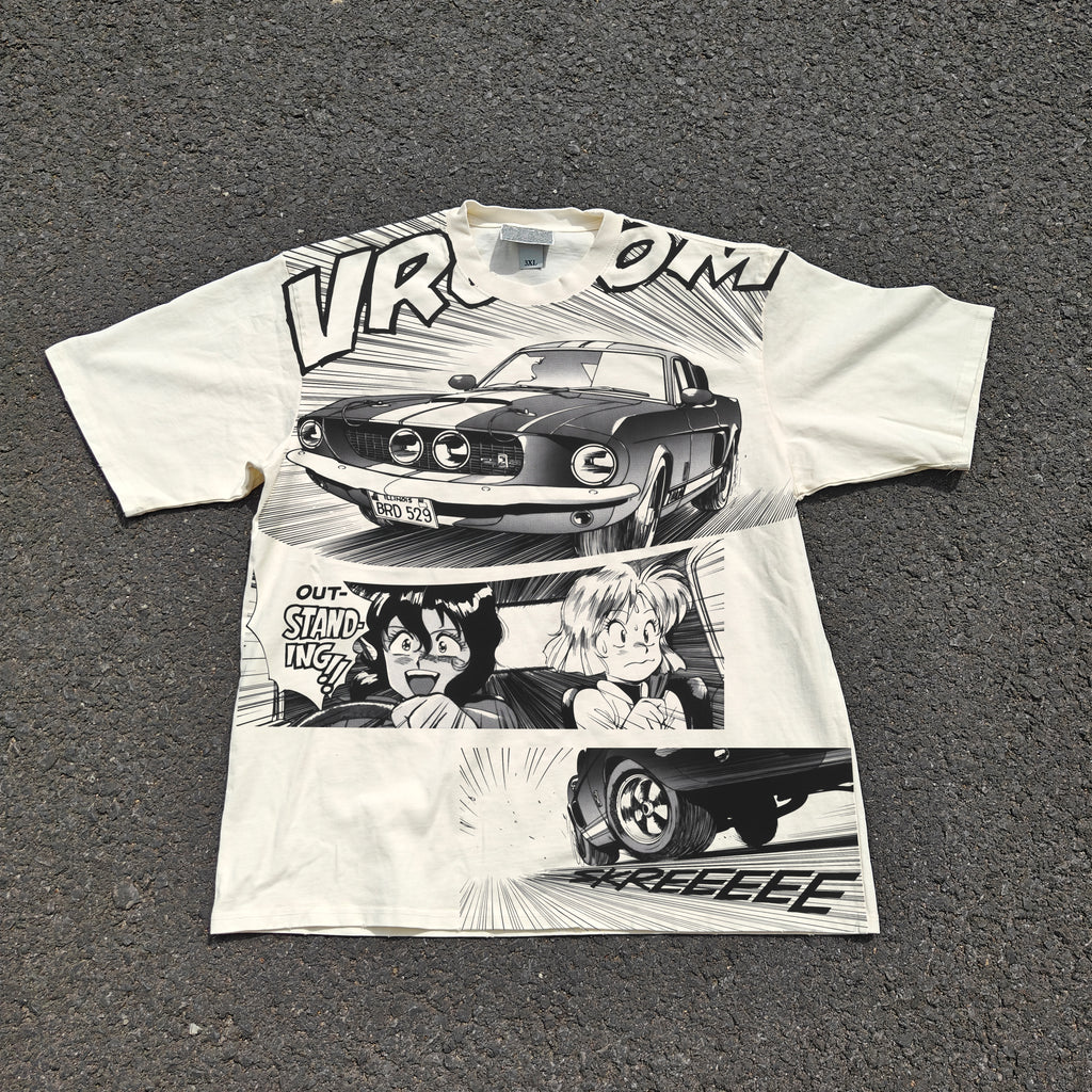 GT500 Gunsmith Cat Oversized 330gsm Heavyweight Cotton Baige T-Shirt