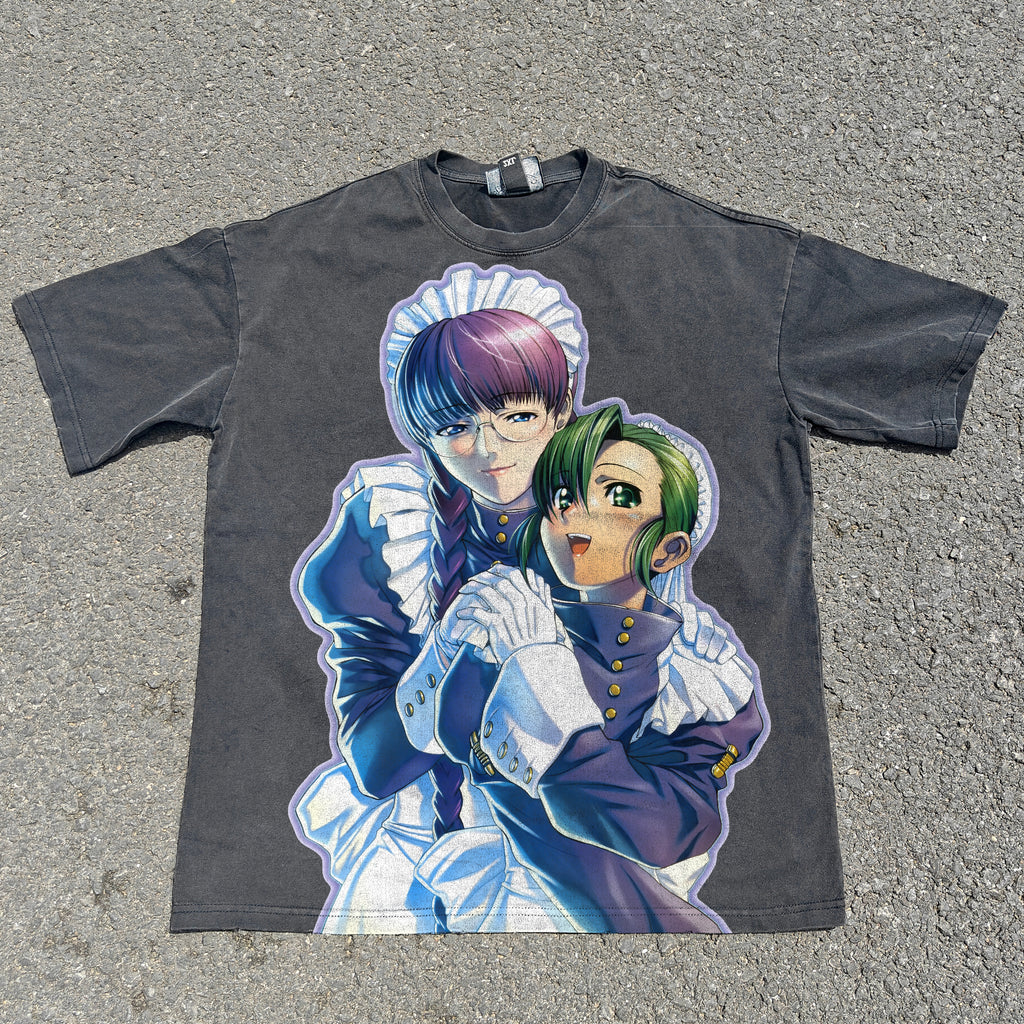 Roberta & Fabiola Oversized 330gsm Heavyweight Cotton Black T-Shirt