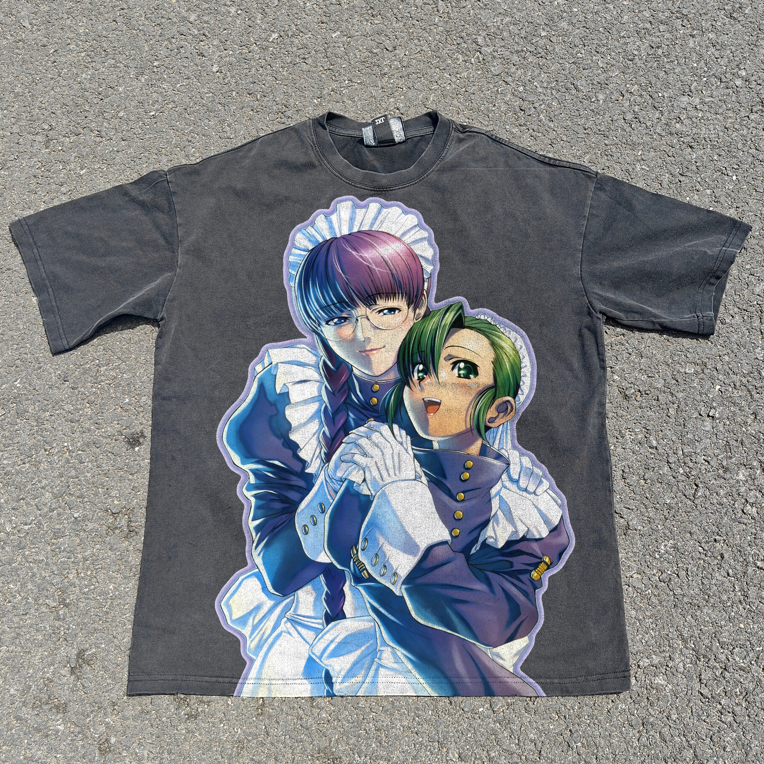 Roberta & Fabiola Oversized 330gsm Heavyweight Cotton Black T-Shirt