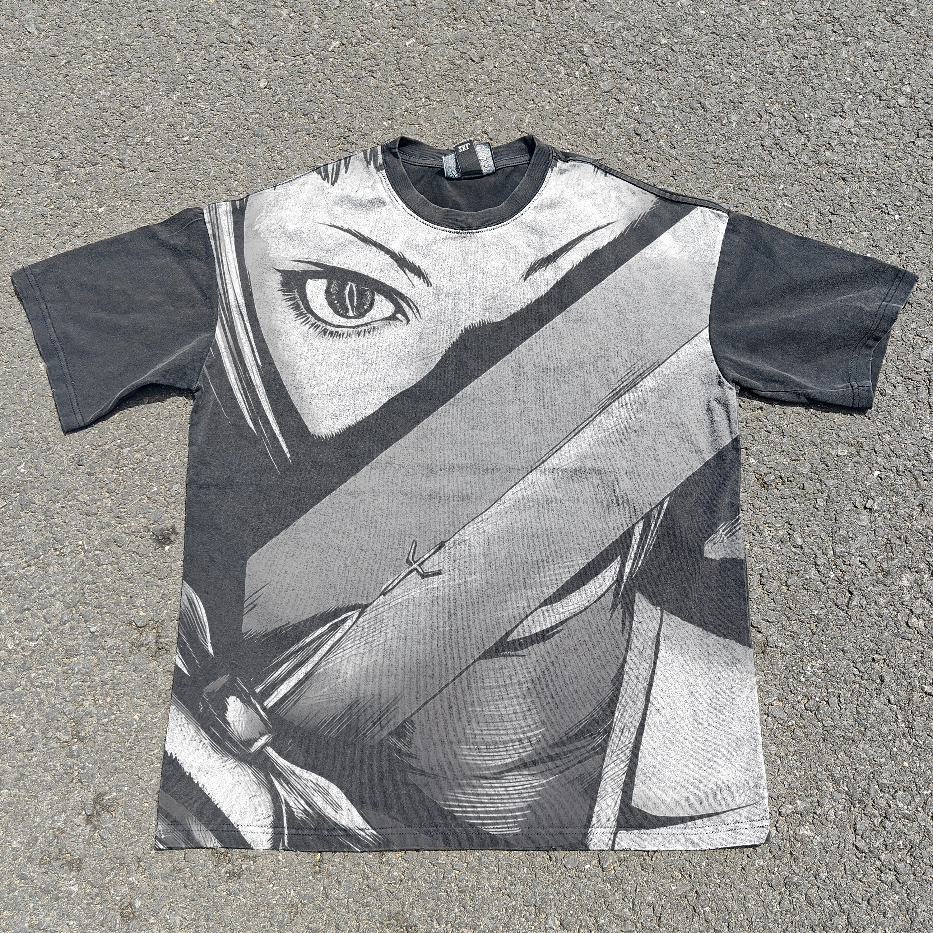 Yoma Hunter Warriors Oversized 330gsm Heavyweight Cotton Black T-Shirt