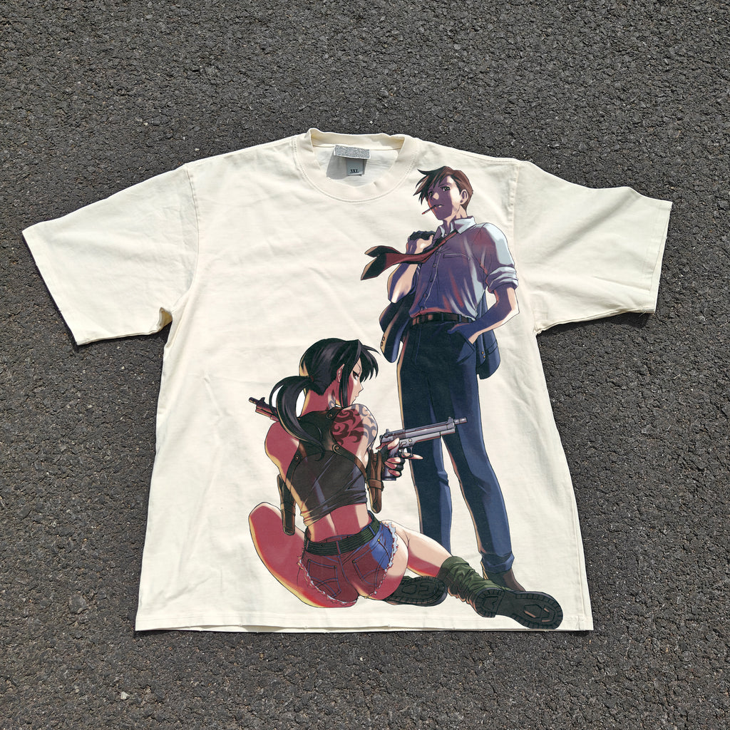 Revy & Okajima Oversized 330gsm Heavyweight Cotton Baige T-Shirt