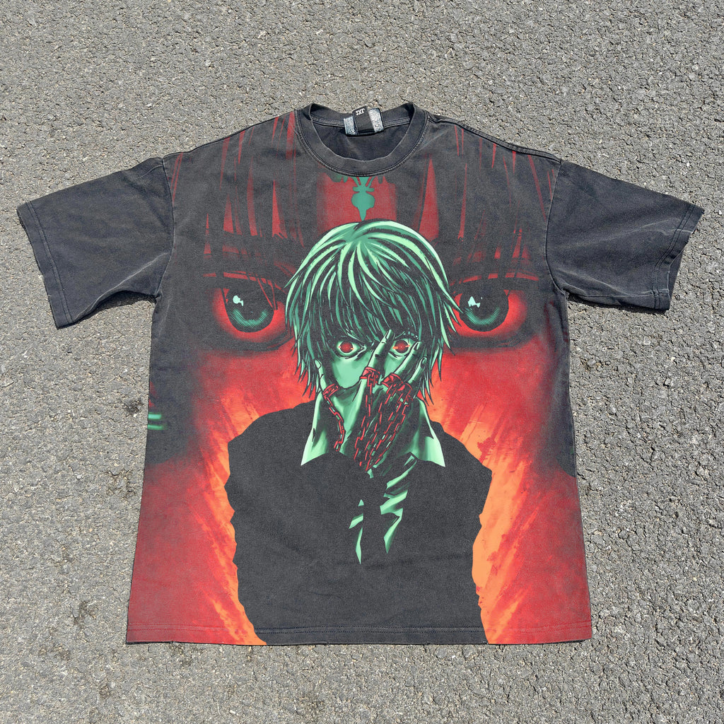 Kurapika & Chrollo 330gsm Heavyweight Cotton Black T-Shirt