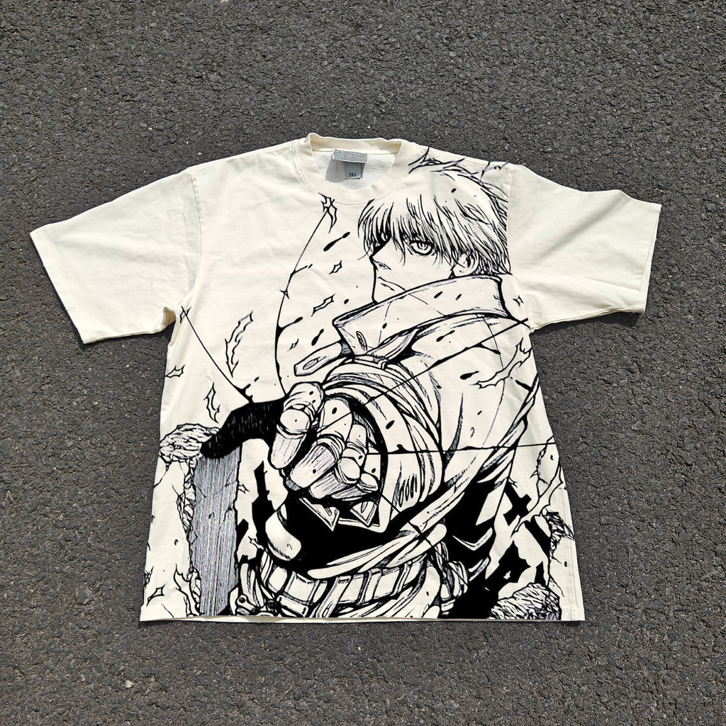 The Captain Oversized 330gsm Heavyweight Cotton Baige T-Shirt