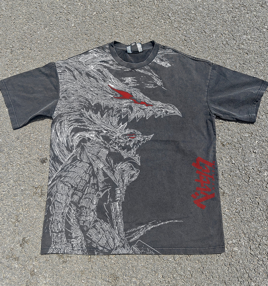 Beast and the Darkness Oversized 330gsm Heavyweight Cotton Black T-Shirt