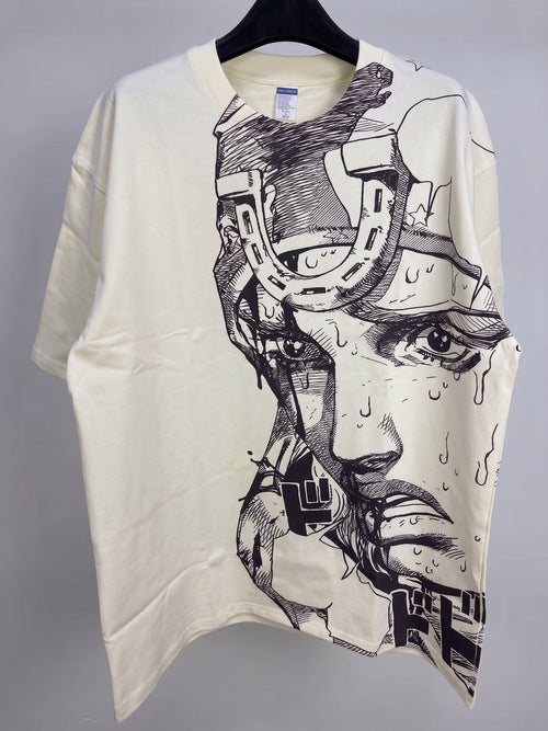 Johnny Manga Style Heavyweight Beige T-Shirt