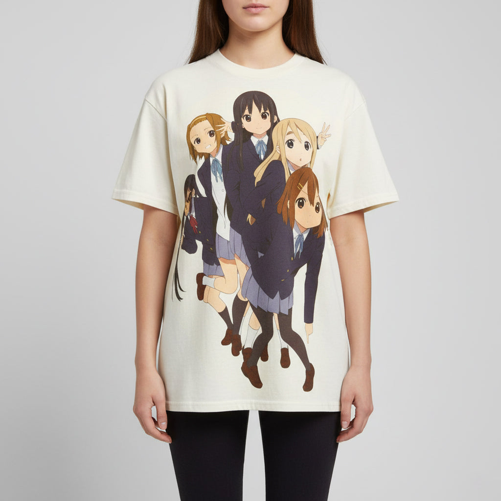 Ho-Kago Tea Time Oversized 330gsm Heavyweight Cotton Baige T-Shirt