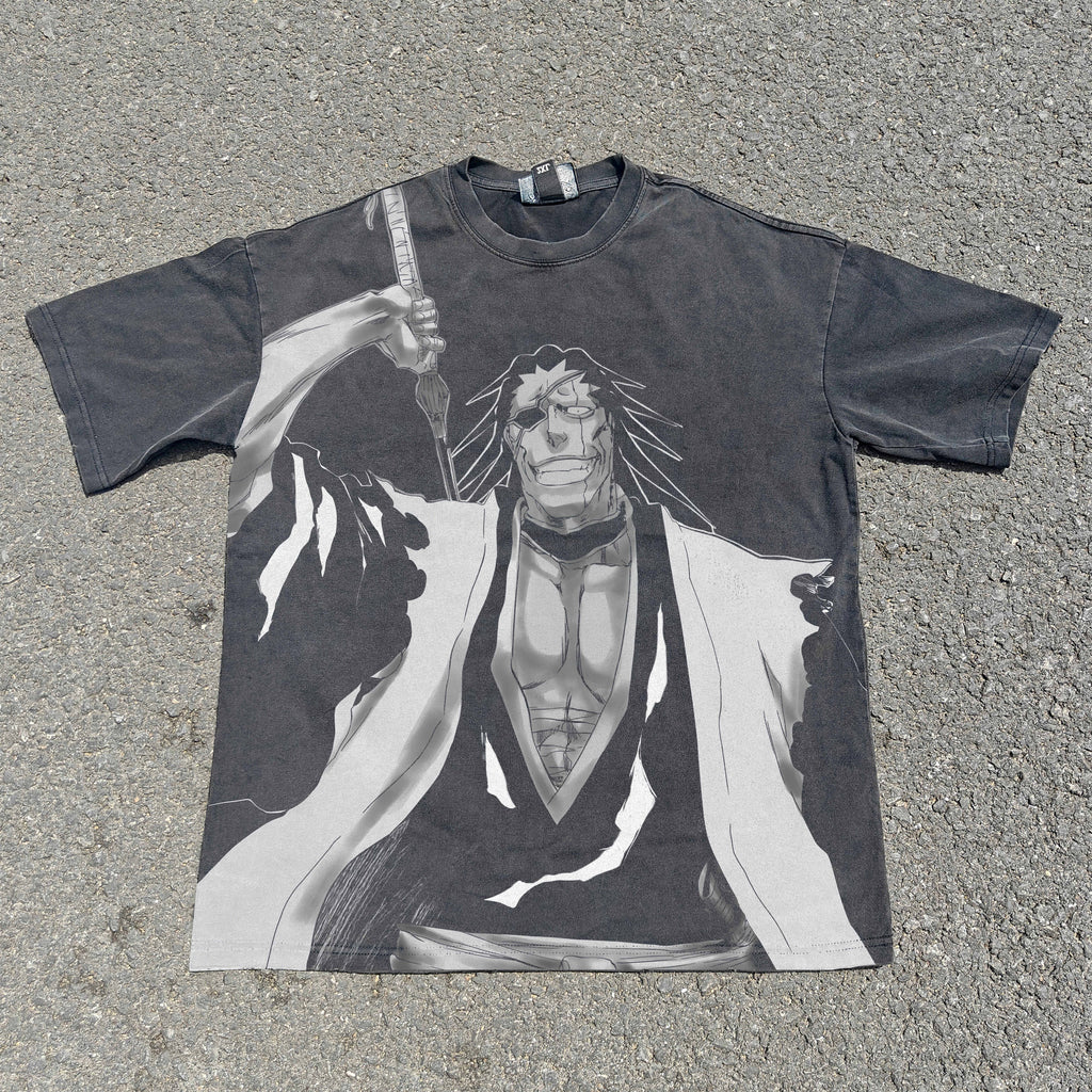 Kenpachi v4 Oversized 330gsm Heavyweight Cotton Black T-Shirt
