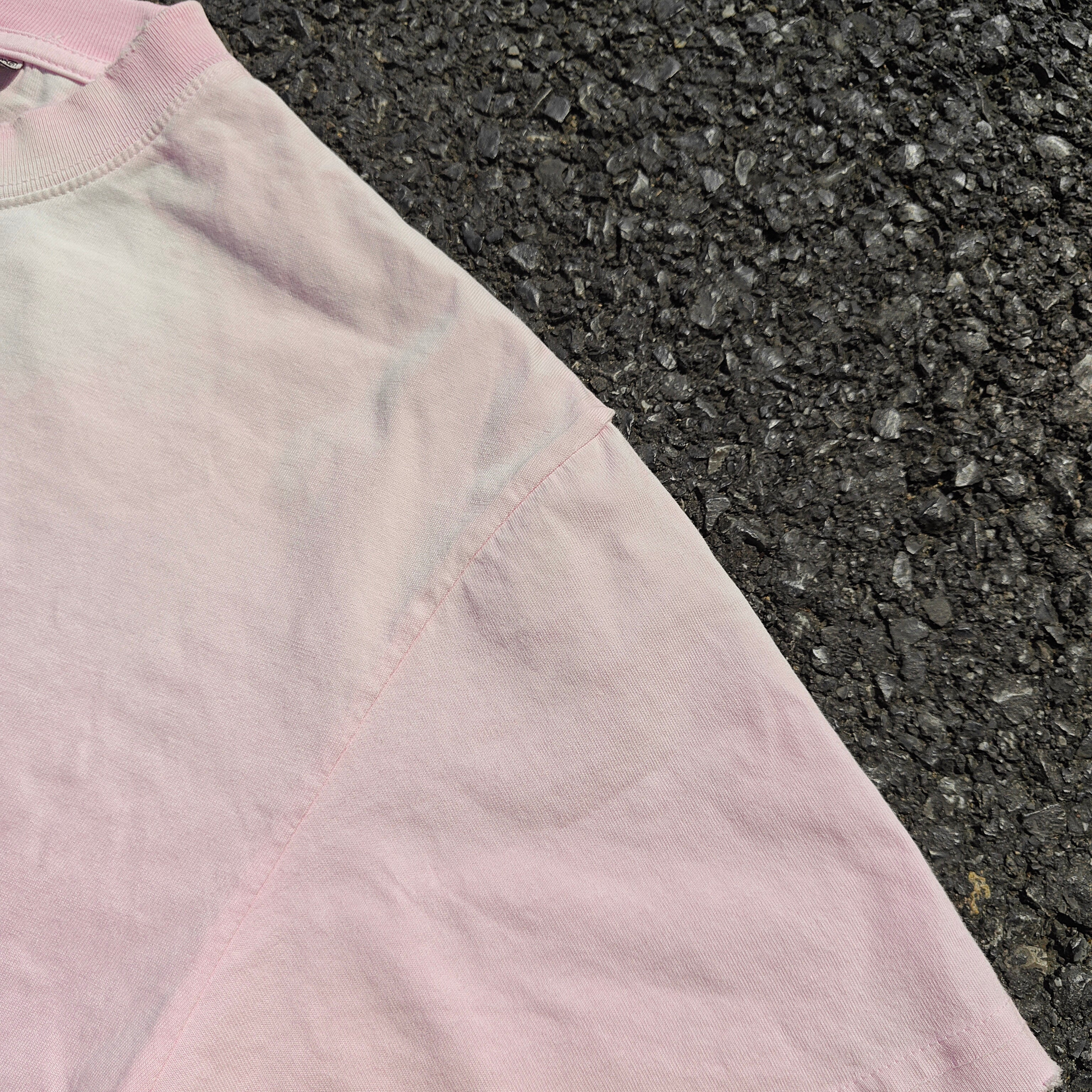 Boxy Oversized Streetwear Style Heavyweight 330GSM Cotton Pink T-Shirt (Washed & Distressed)