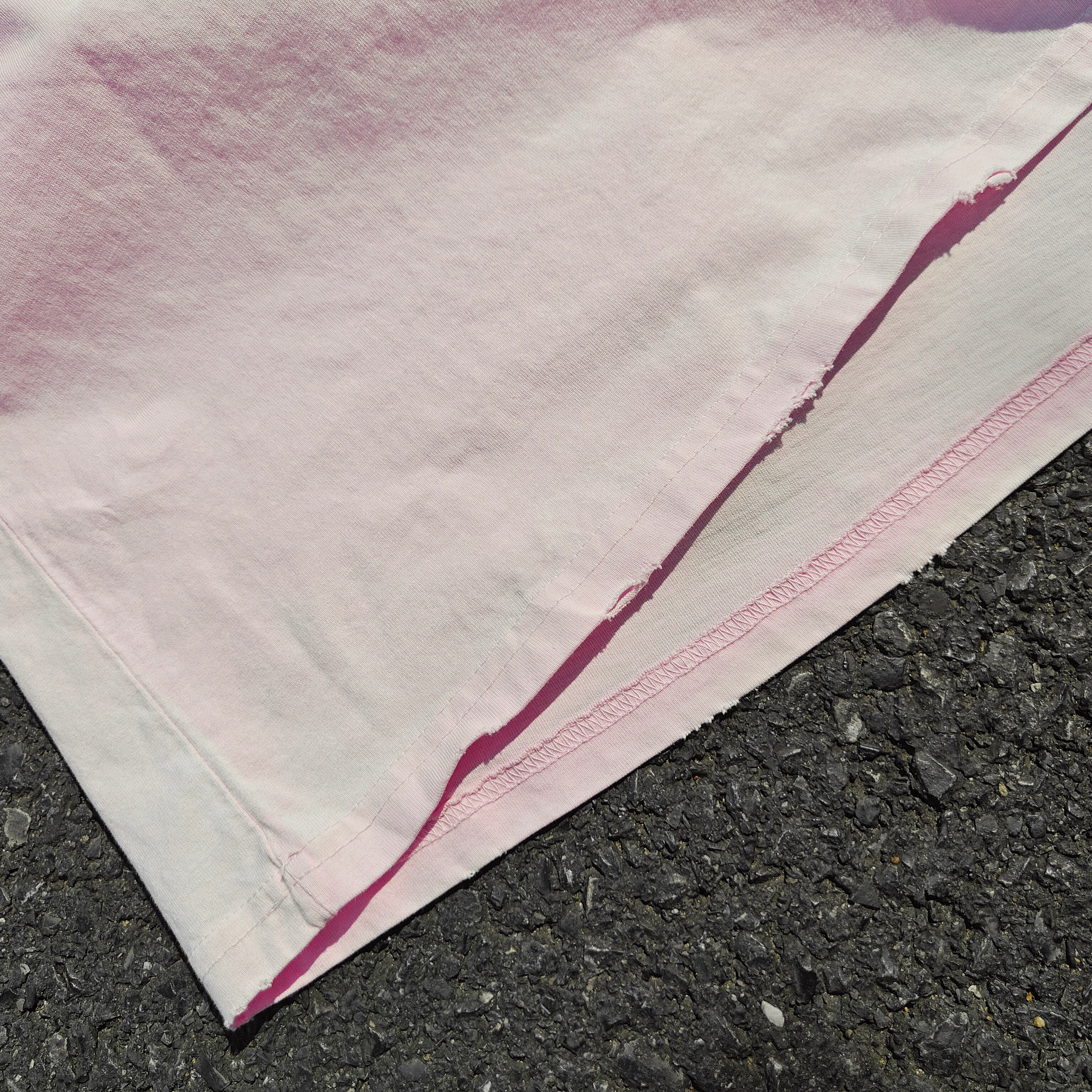 Boxy Oversized Streetwear Style Heavyweight 330GSM Cotton Pink T-Shirt (Washed & Distressed)