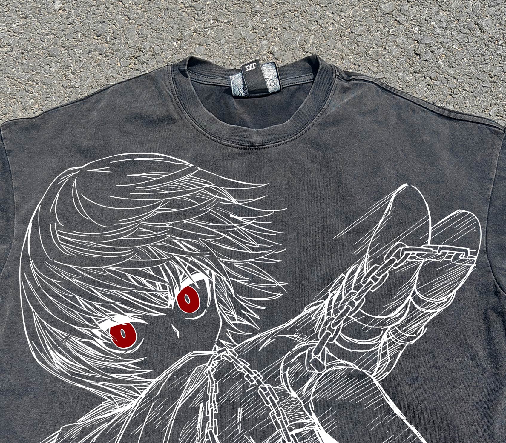 Scarlet Eyes 330gsm Heavyweight Cotton Black T-Shirt