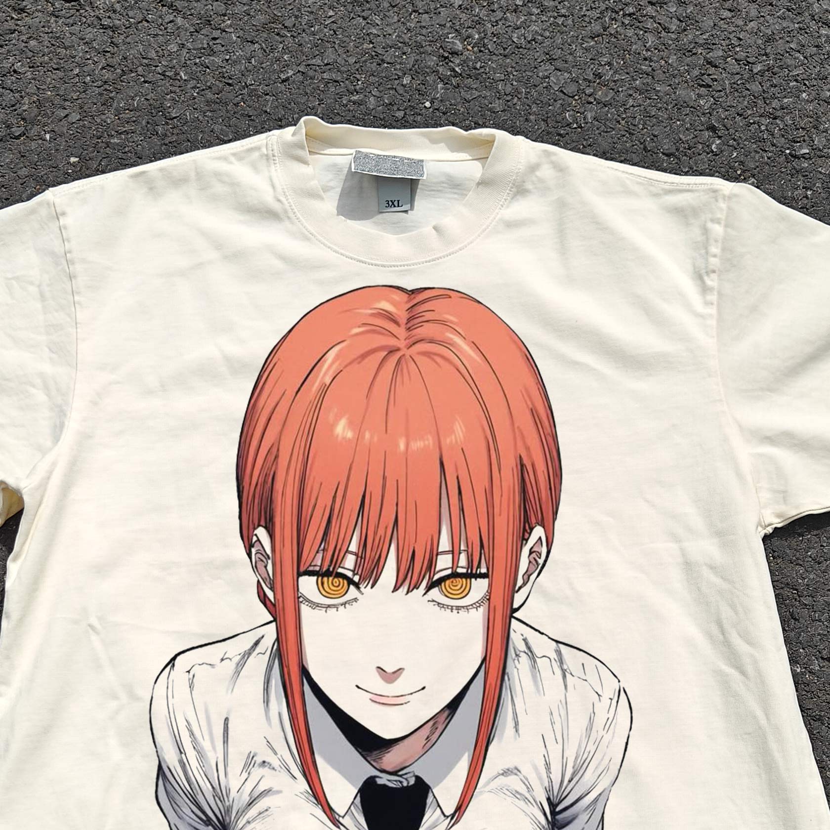 Makima Oversized 330gsm Heavyweight Cotton Baige T-Shirt