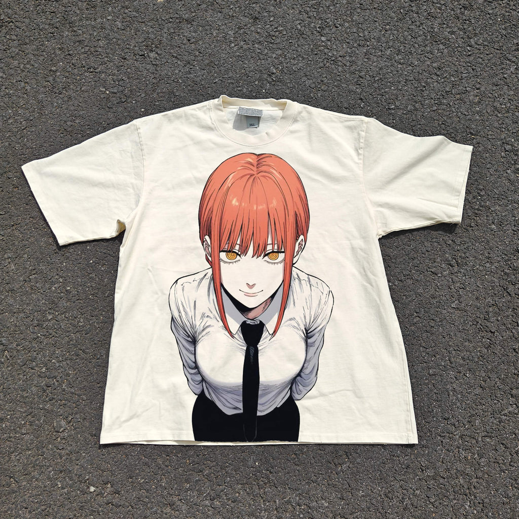 Makima Oversized 330gsm Heavyweight Cotton Baige T-Shirt