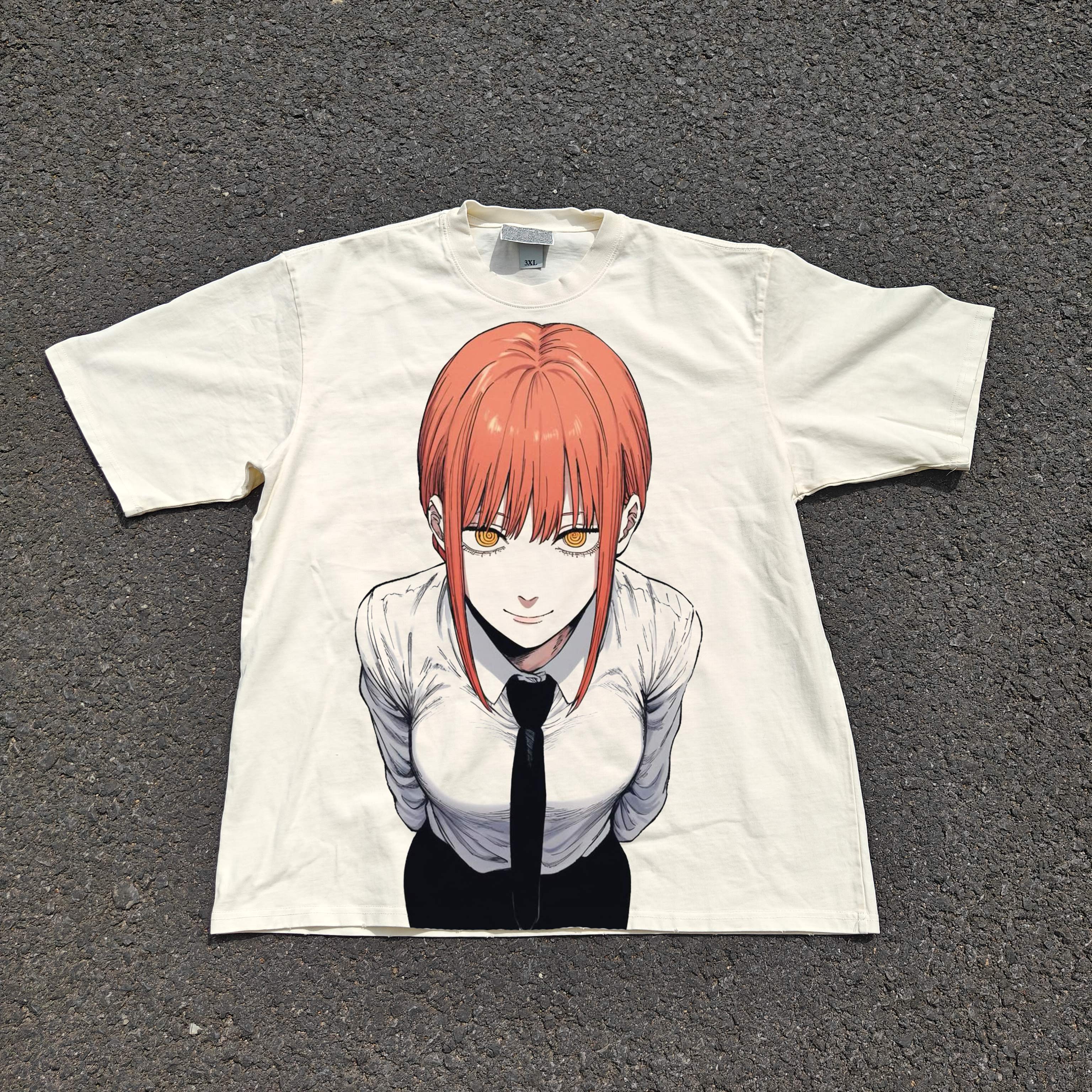 Makima Oversized 330gsm Heavyweight Cotton Baige T-Shirt
