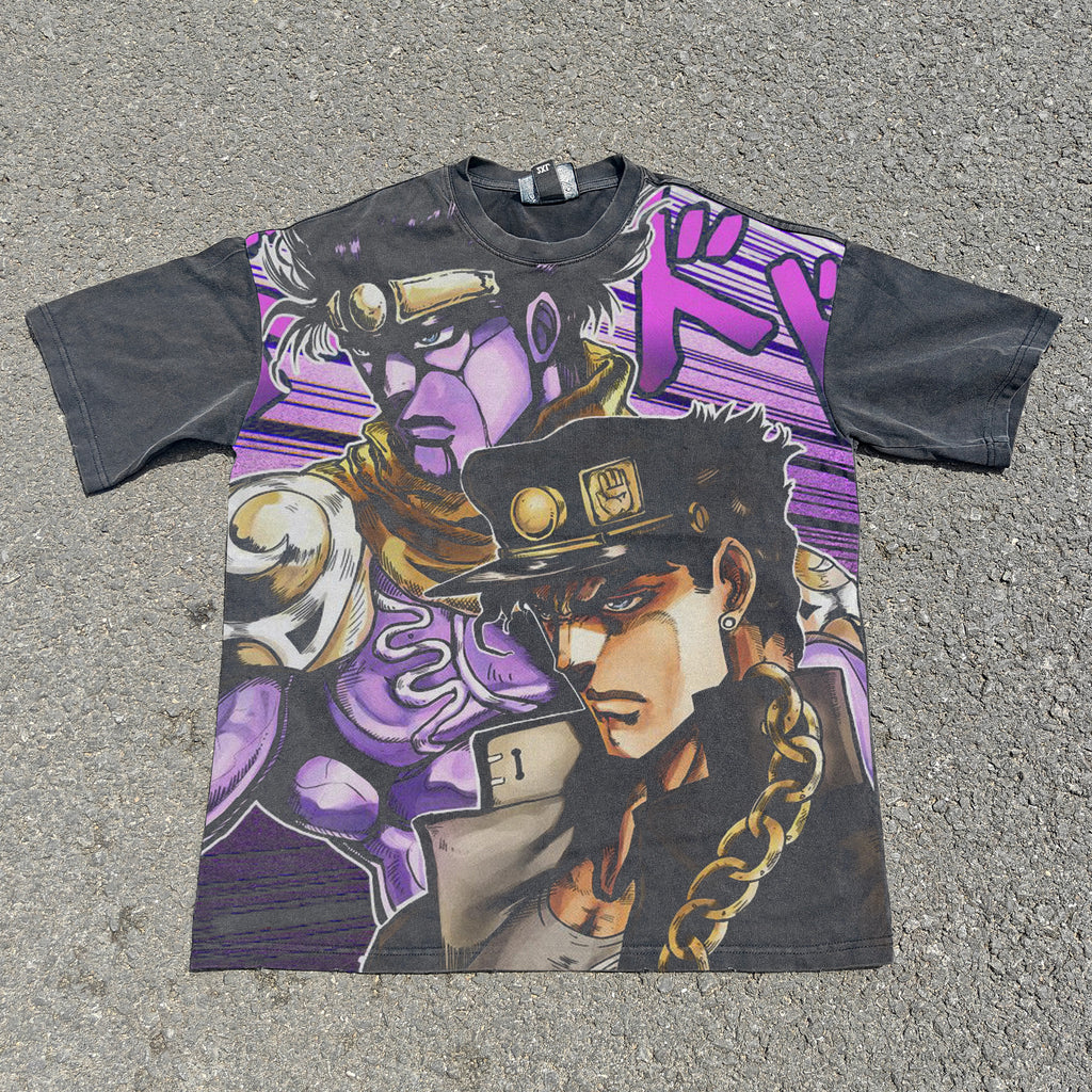 Stardust Crusaders Oversized 330gsm Heavyweight Cotton Black T-Shirt