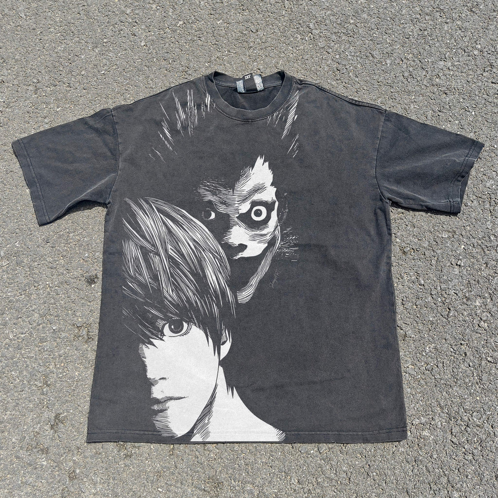 Yagami & Shinigami 330gsm Heavyweight Cotton Black T-Shirt