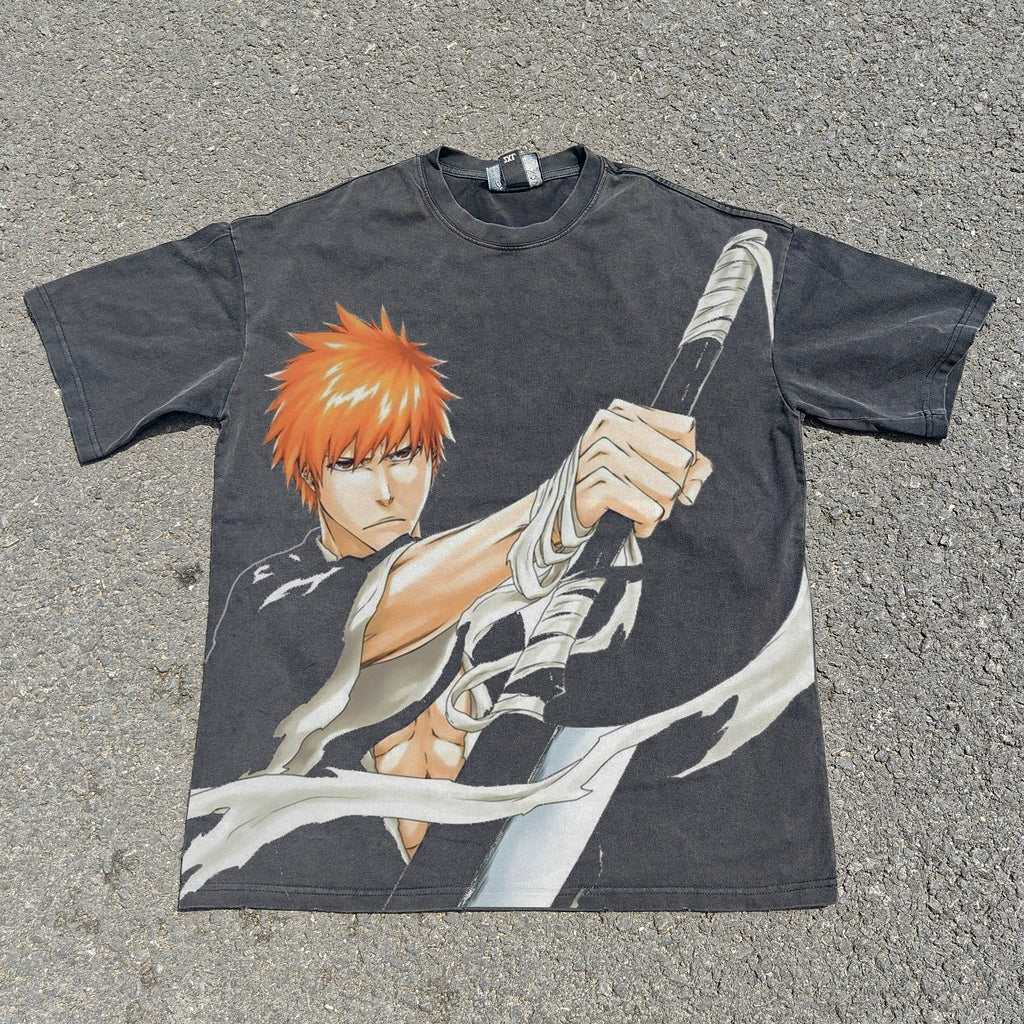 Ichigo Oversized 330gsm Heavyweight Cotton Black T-Shirt
