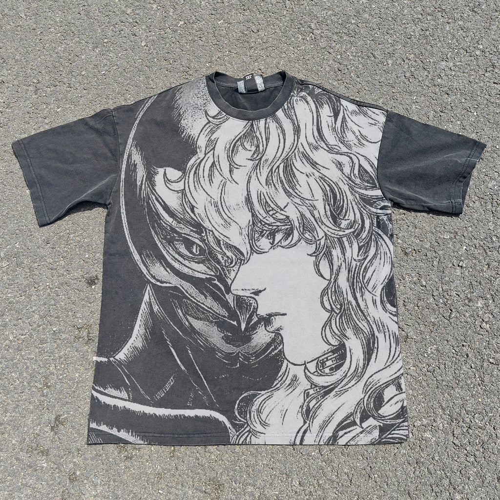 Femto & Hawk Oversized 330gsm Heavyweight Cotton Black T-Shirt