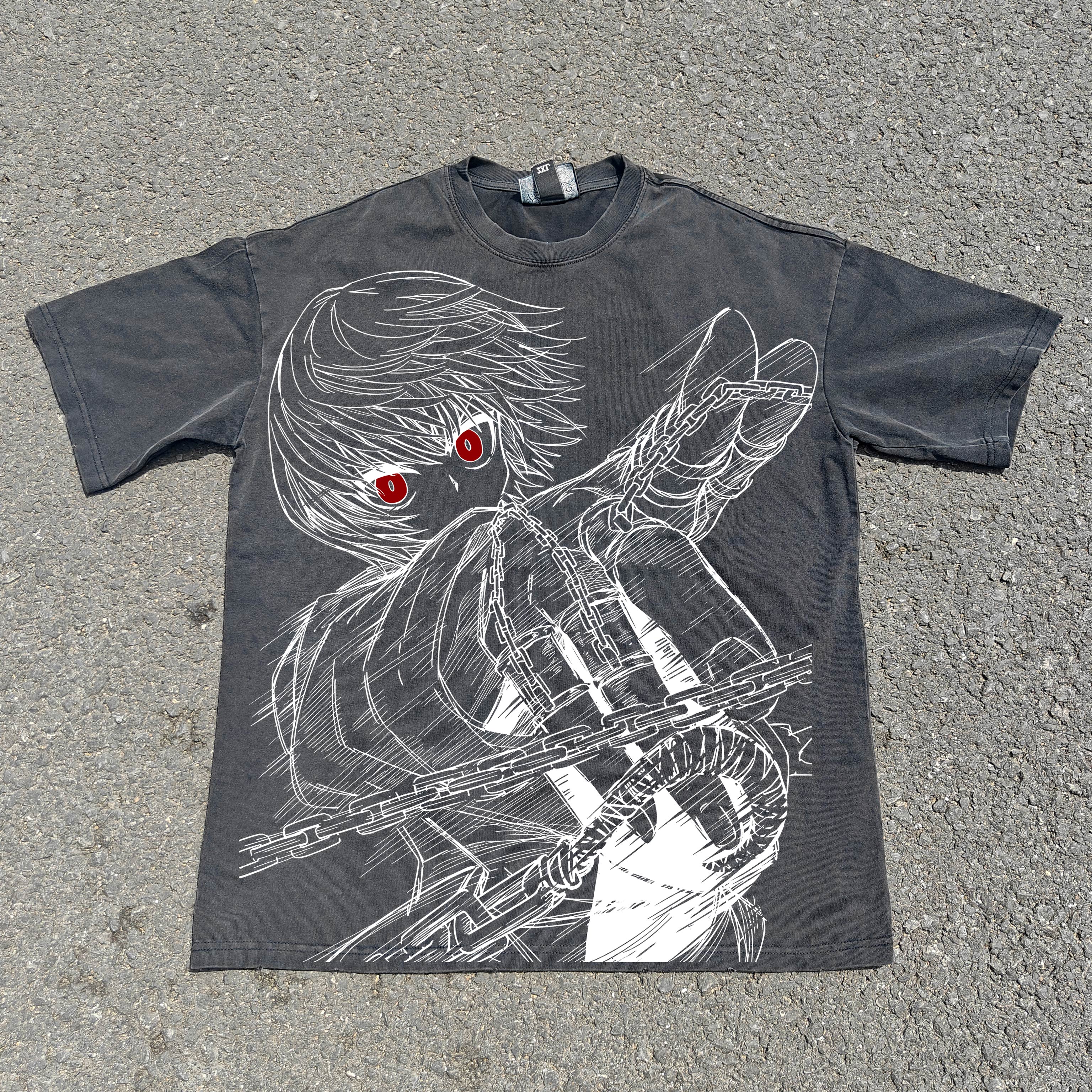 Scarlet Eyes 330gsm Heavyweight Cotton Black T-Shirt