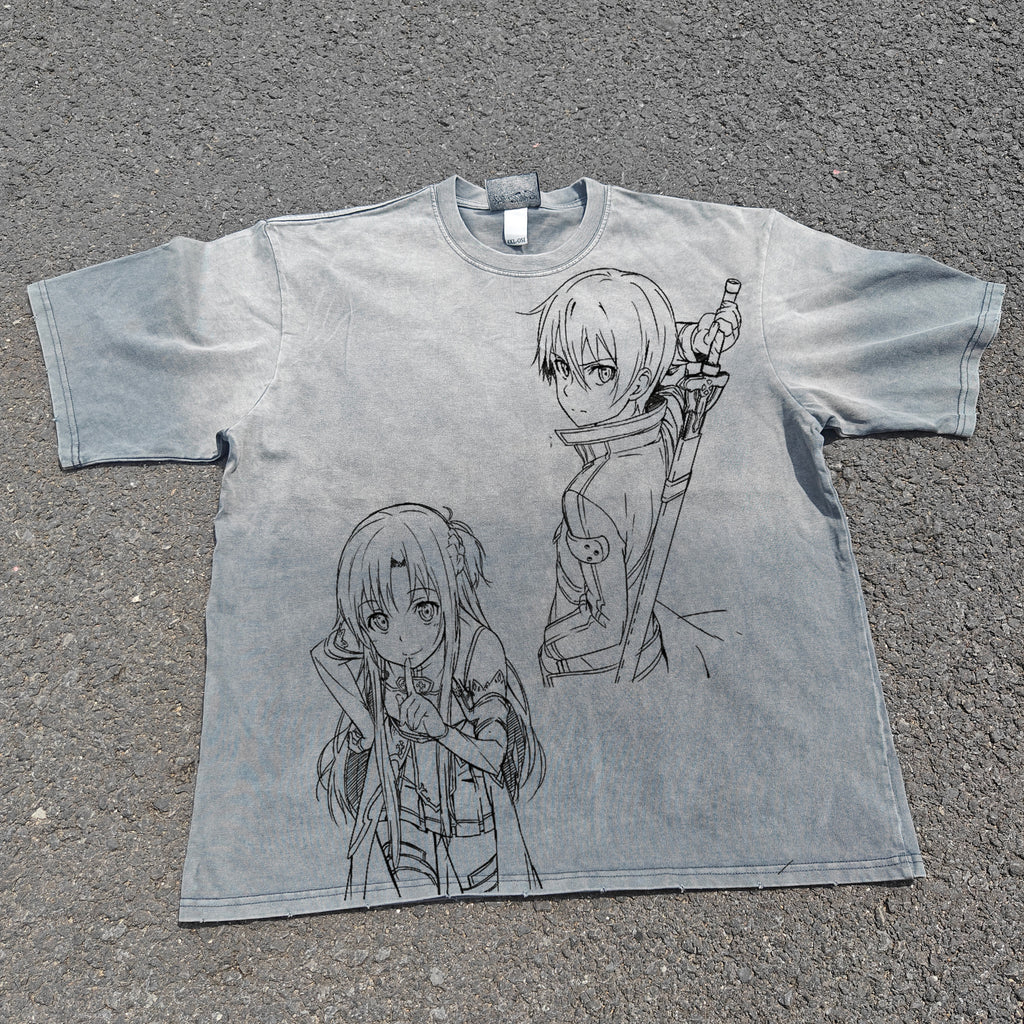 Sword Art Heavyweight Cotton Light Washed 300gsm T-Shirt