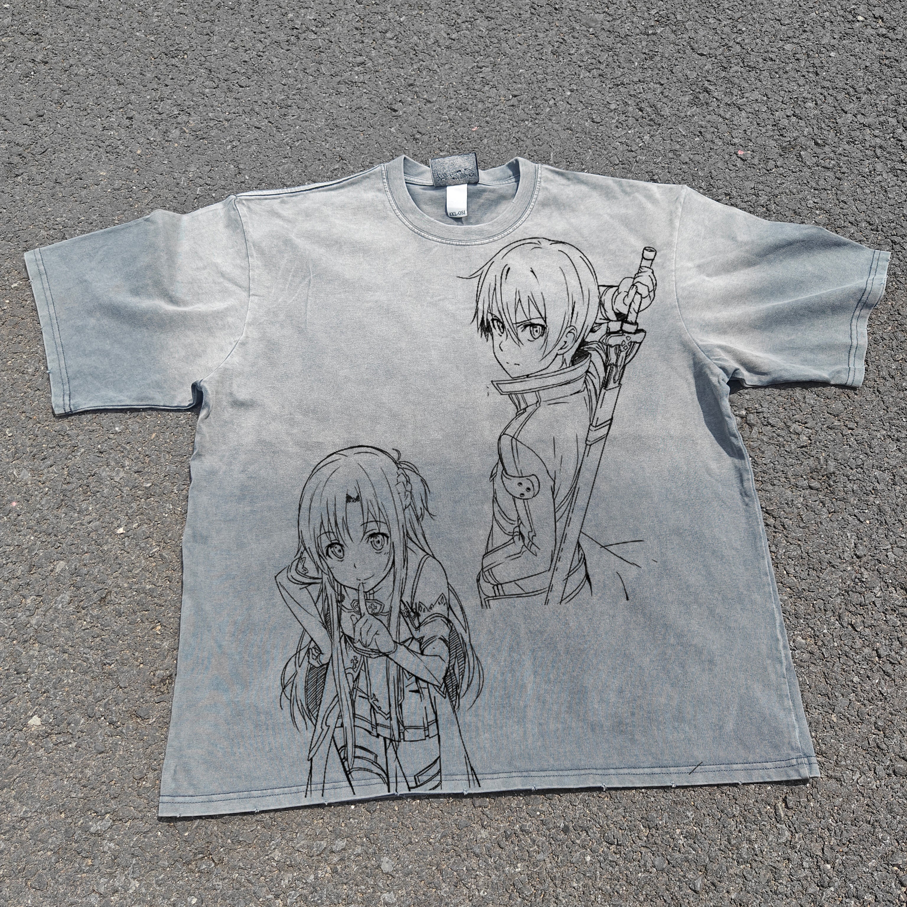Sword Art Heavyweight Cotton Light Washed 300gsm T-Shirt