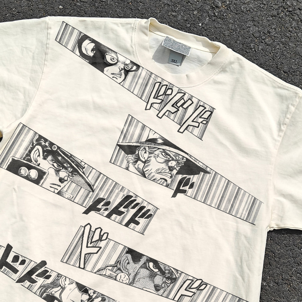 Jotaro Manga Panel Oversized 330gsm Heavyweight Cotton Baige T-Shirt