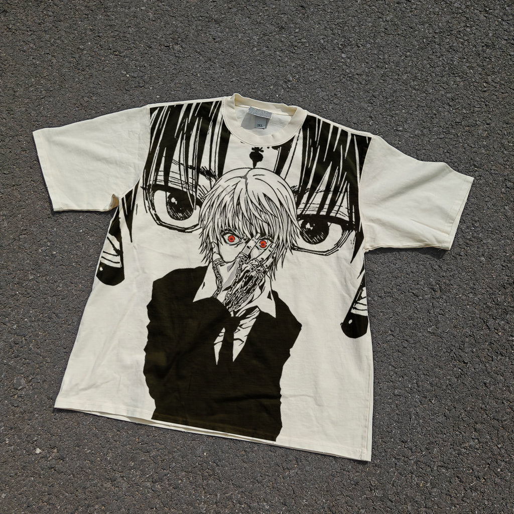 Scarlet Eyes Oversized 330gsm Heavyweight Cotton Baige T-Shirt