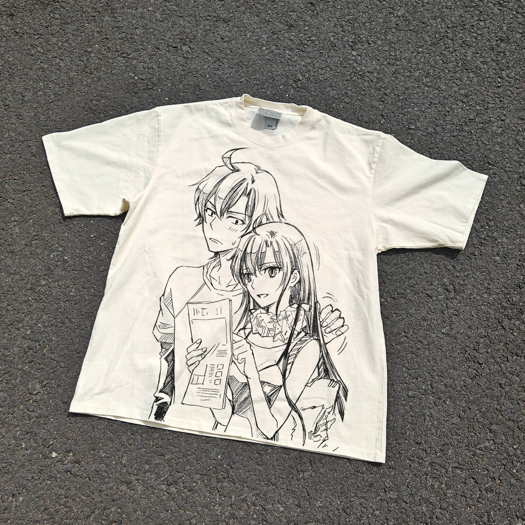 Hachiman x Yuukino Oversized 330gsm Heavyweight Cotton Baige T-Shirt