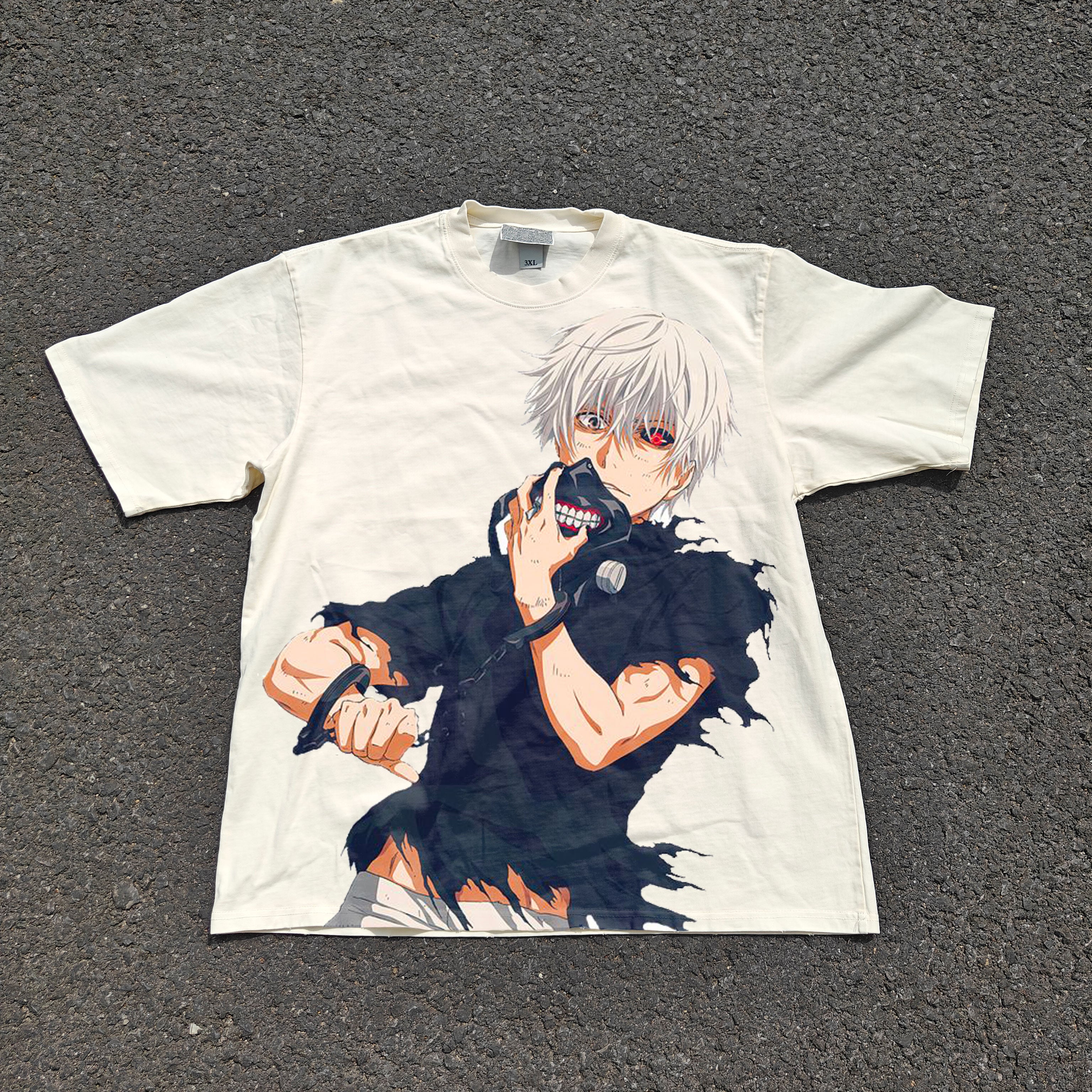 Ghoul Oversized 330gsm Heavyweight Cotton Baige T-Shirt