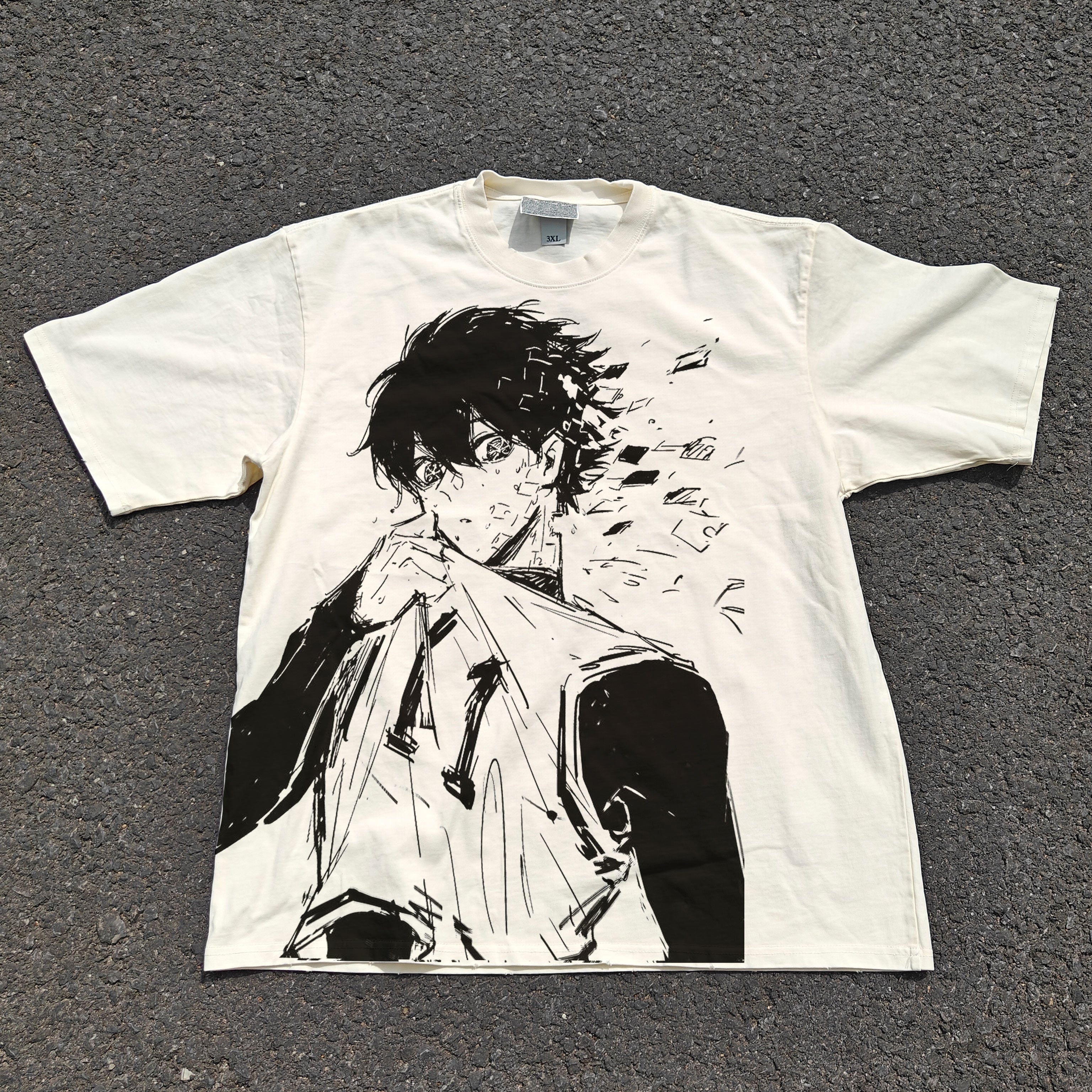 Yoichi Isagi Oversized 330gsm Heavyweight Cotton Baige T-Shirt