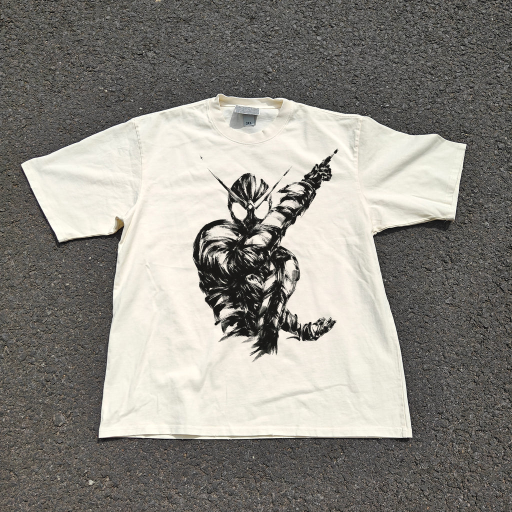 Rider Kabuto v2 Oversized 330gsm Heavyweight Cotton Baige T-Shirt
