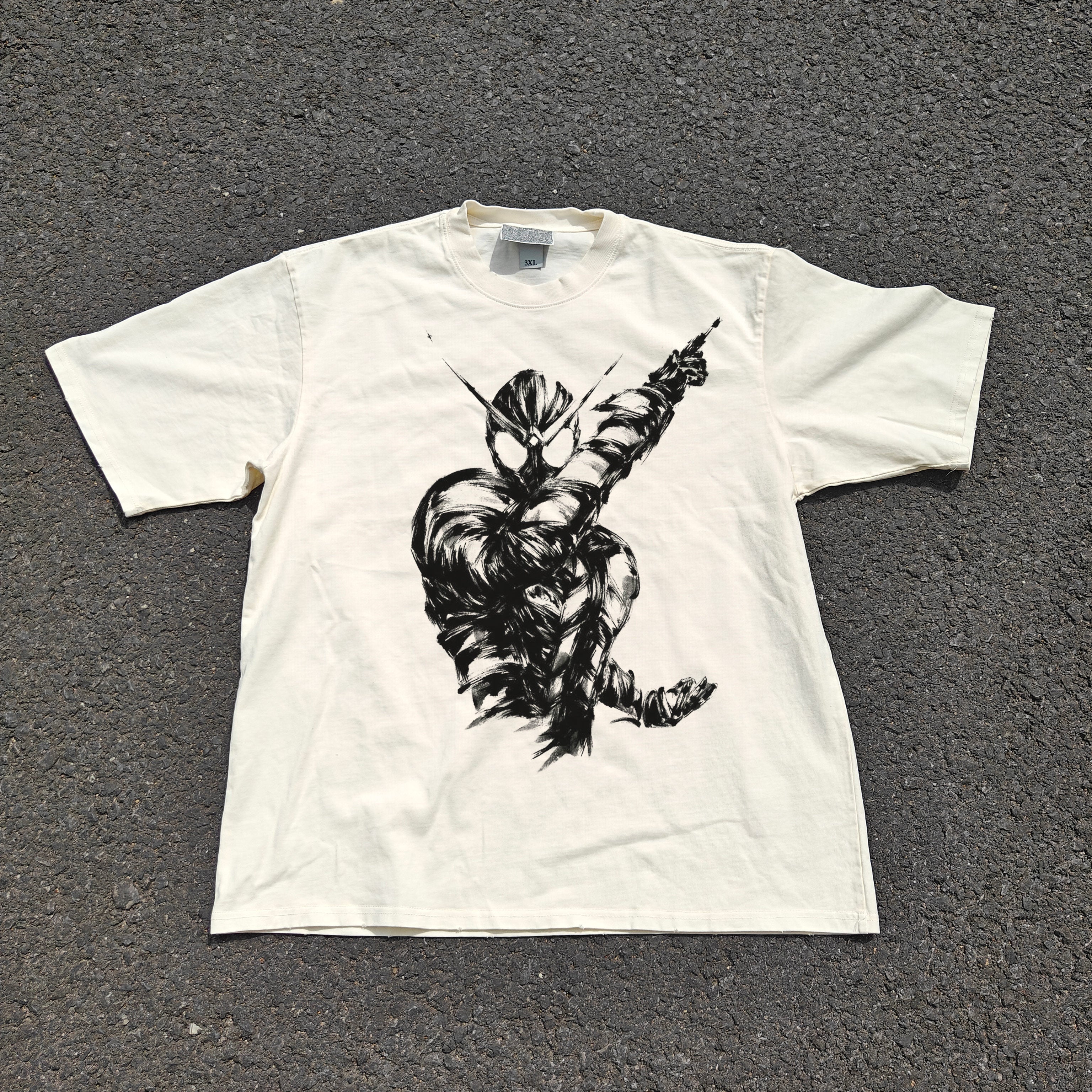 Rider Kabuto v2 Oversized 330gsm Heavyweight Cotton Baige T-Shirt