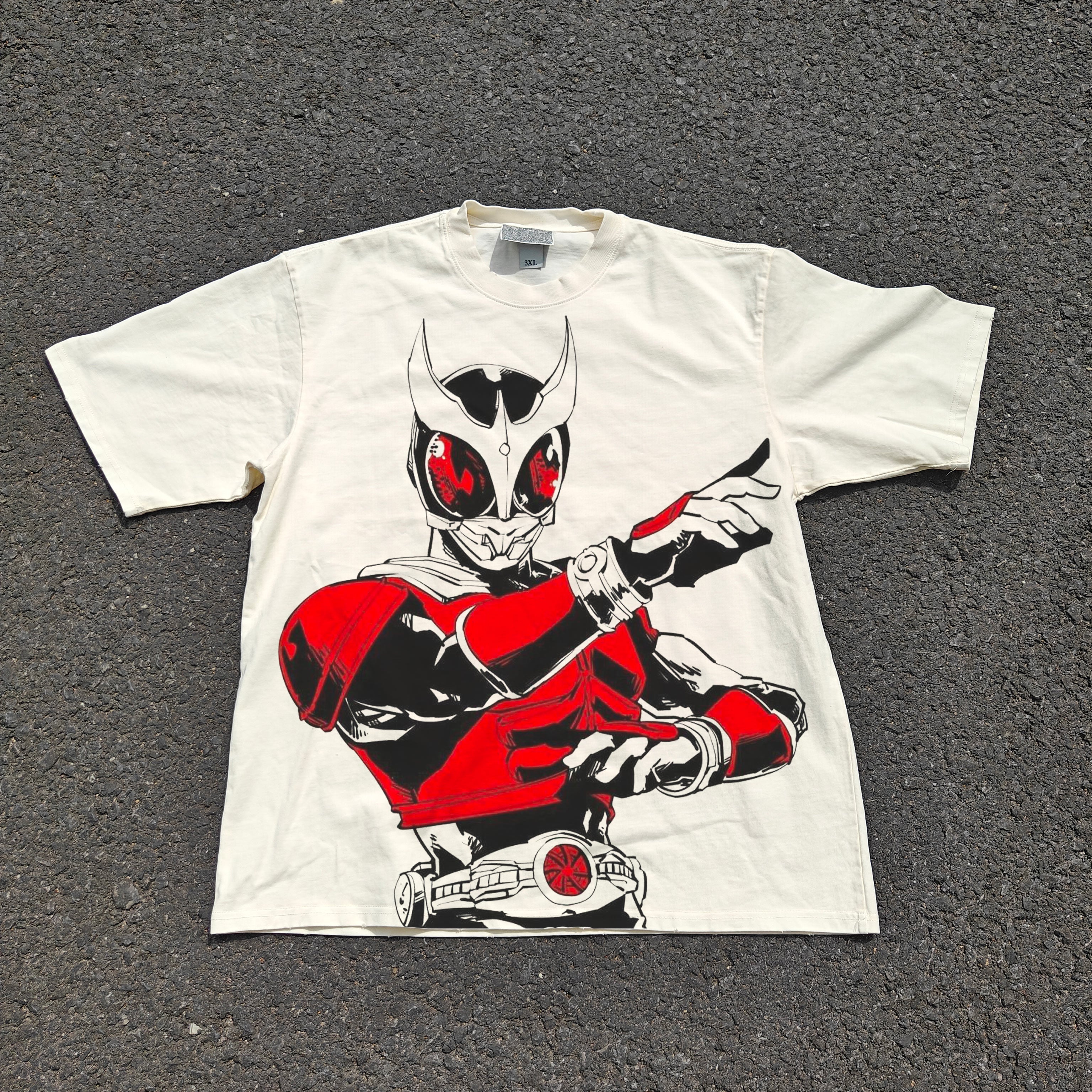 Rider Kuuga Oversized 330gsm Heavyweight Cotton Baige T-Shirt