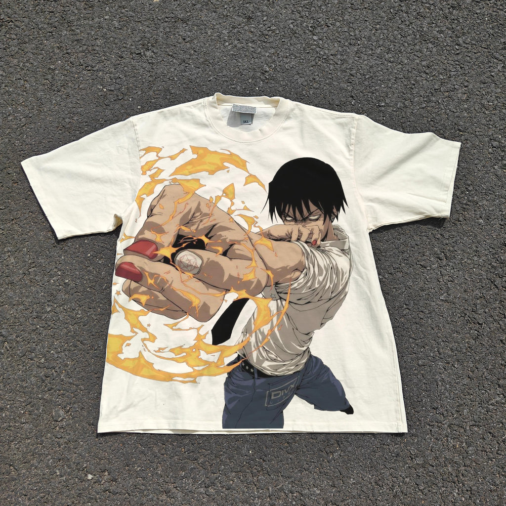 Roy Mustang Oversized 330gsm Heavyweight Cotton Baige T-Shirt