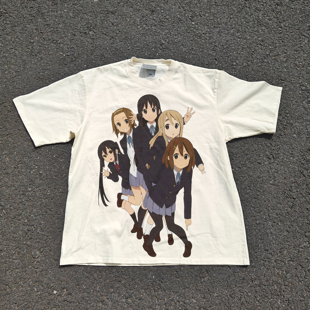 Ho-Kago Tea Time Oversized 330gsm Heavyweight Cotton Baige T-Shirt