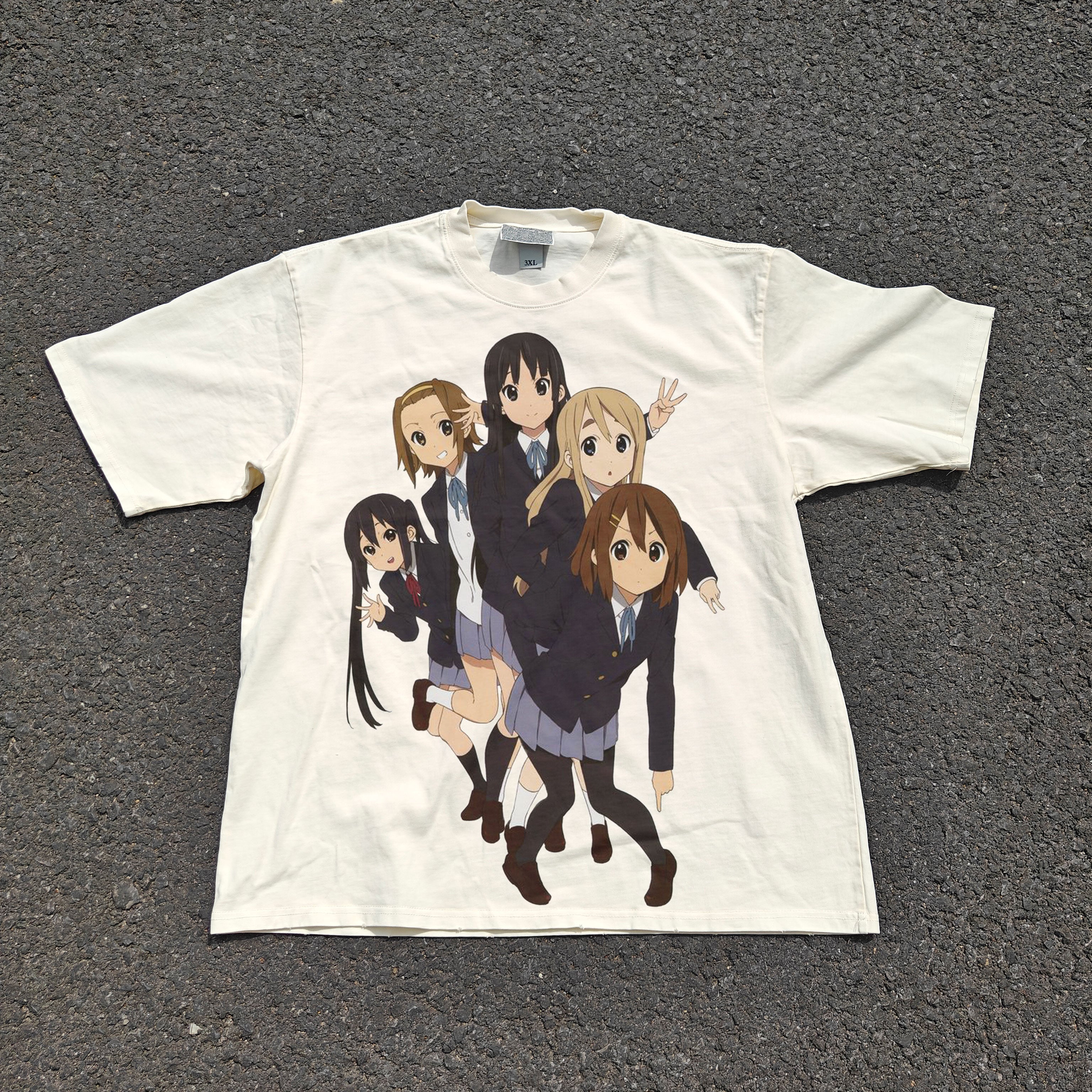 Ho-Kago Tea Time Oversized 330gsm Heavyweight Cotton Baige T-Shirt
