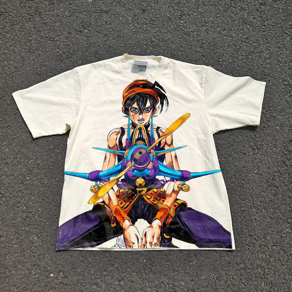 Narancia Oversized 330gsm Heavyweight Cotton Baige T-Shirt