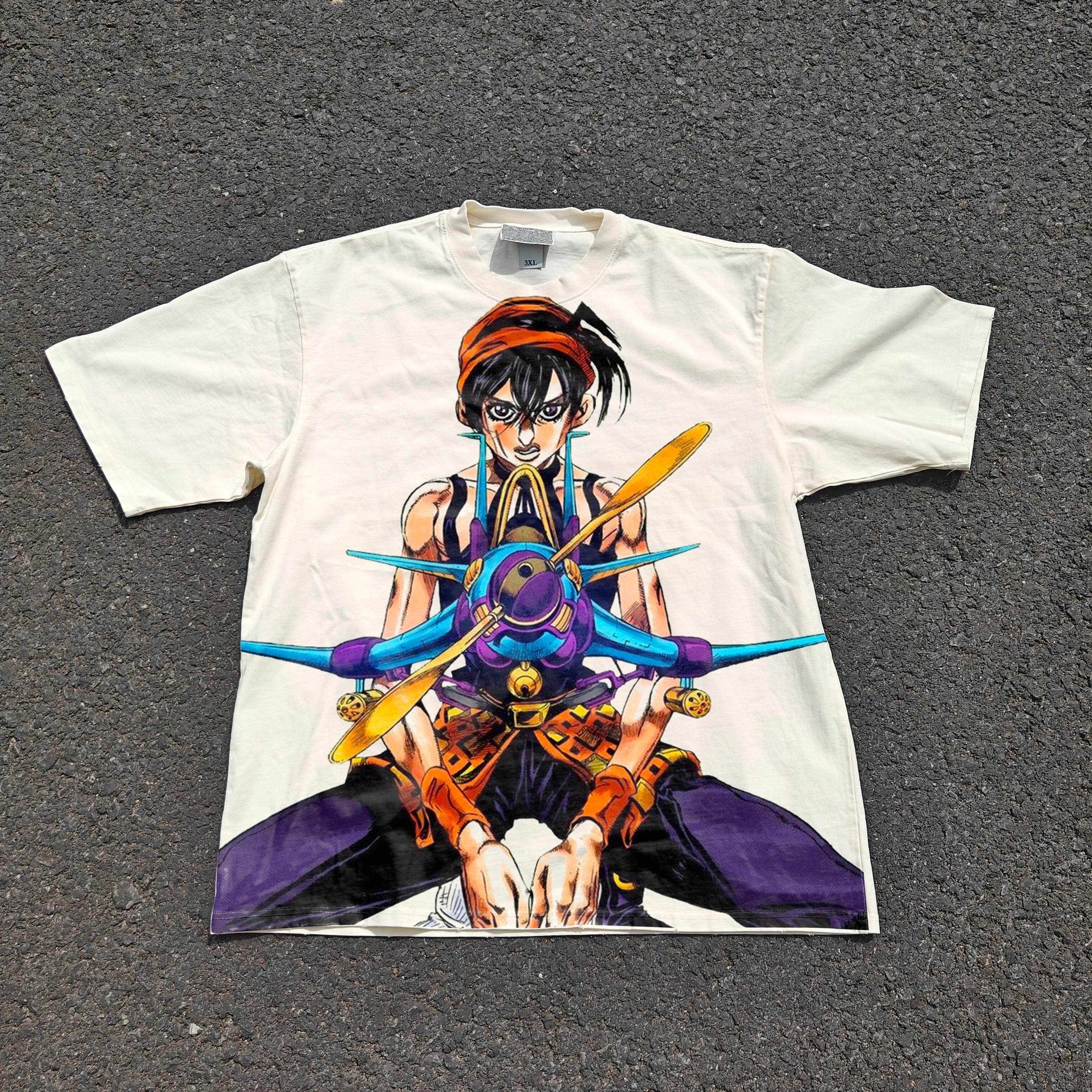 Narancia Oversized 330gsm Heavyweight Cotton Baige T-Shirt