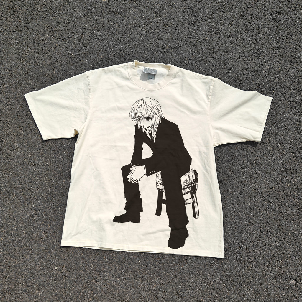 Kurapika Oversized 330gsm Heavyweight Cotton Baige T-Shirt