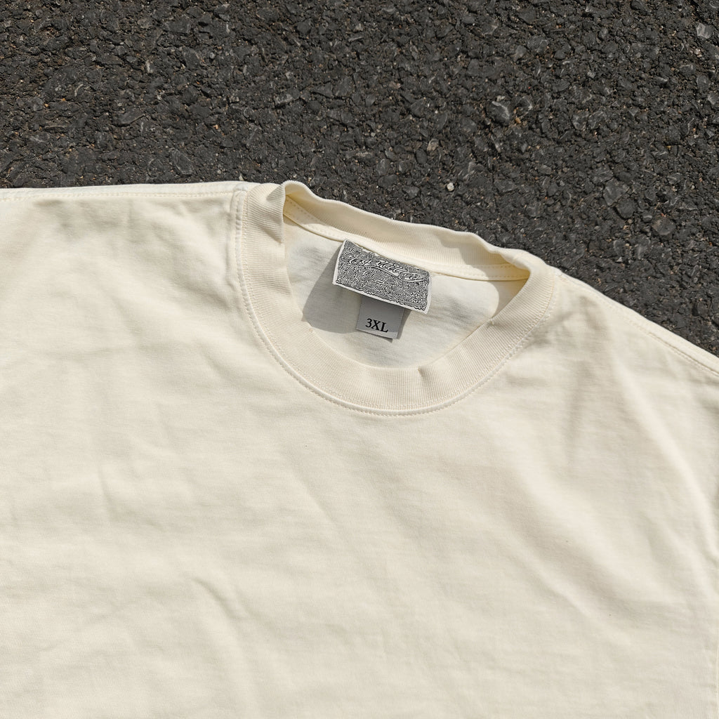 Sukuna Manga Style Oversized 330gsm Heavyweight Cotton Baige T-Shirt