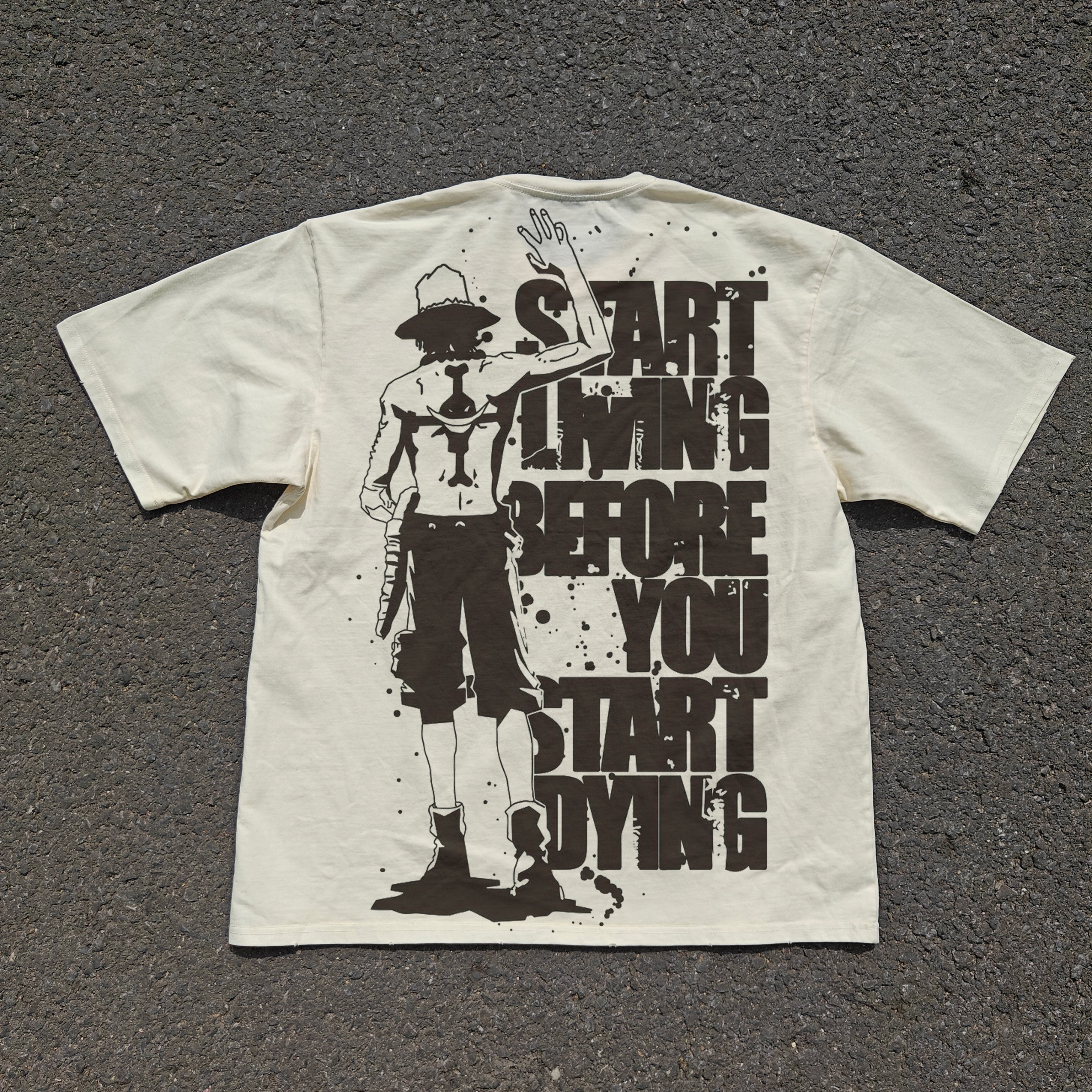 Start Living Oversized 330gsm Heavyweight Cotton Baige T-Shirt
