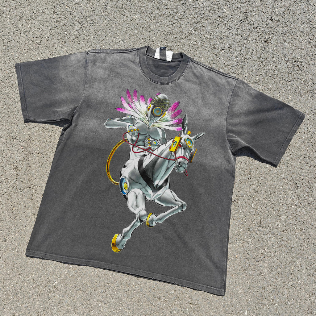 Made In Heaven Boxy Oversized Heavyweight 330GSM Cotton Gray T-Shirt