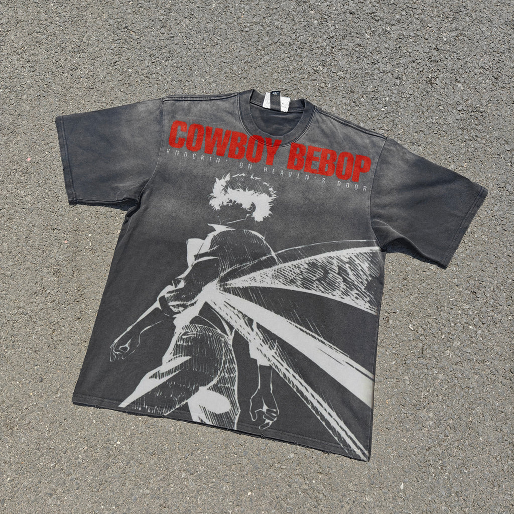 Cowboy Oversized Heavyweight 330GSM Cotton Gray T-Shirt