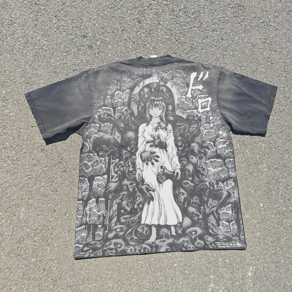 Guts & Casca Oversized 330gsm Heavyweight Cotton Black T-Shirt