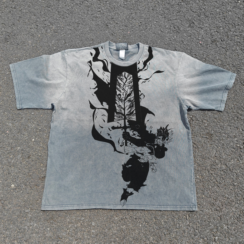 Black Asta Heavyweight Cotton Light Washed 300gsm T-Shirt