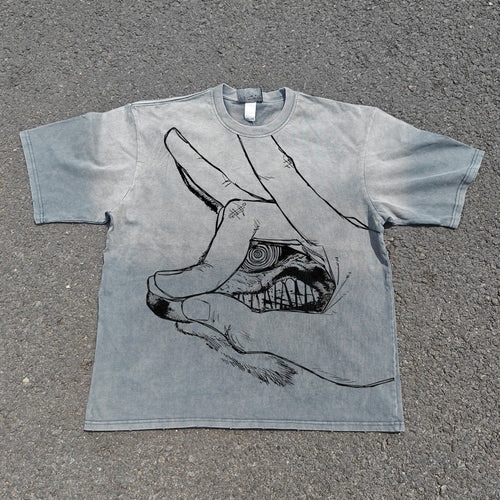 Fox Devil Oversized Washed T-Shirt