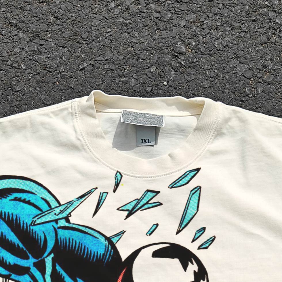 Spider Villain Oversized 330gsm Heavyweight Cotton Baige T-Shirt